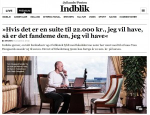 Daytraderen Tom Hougaard er kendt for sin effektive handel med CFD'er. Her optræder han i et interview i Jyllands-Posten i 2015. Daytrading.dk tilbyder samme handelsplatform som den Tom Hougaard bruger.